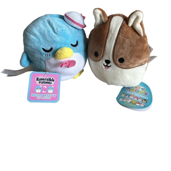 Reversible Hello Kitty Tuxedo Sam & Flipmallows Reginold/Karina 5" Plush - Picture 2 of 2